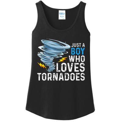 Just A Boy Who Loves Tornadoes Storm Weather Chaser Ladies Essential Tank