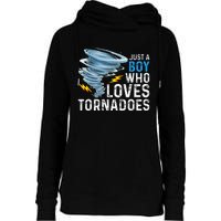 Just A Boy Who Loves Tornadoes Storm Weather Chaser Womens Funnel Neck Pullover Hood