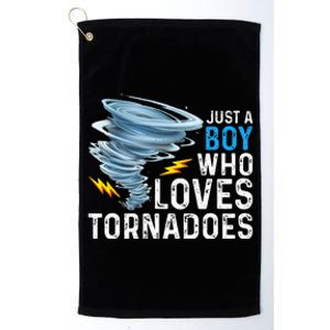 Just A Boy Who Loves Tornadoes Storm Weather Chaser Platinum Collection Golf Towel