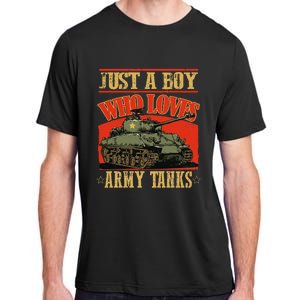 Just A Boy Who Loves Army Tanks Adult ChromaSoft Performance T-Shirt