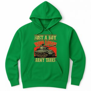 Just A Boy Who Loves Army Tanks Hoodie