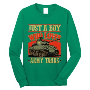 Just A Boy Who Loves Army Tanks Long Sleeve Shirt