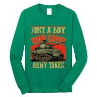 Just A Boy Who Loves Army Tanks Long Sleeve Shirt