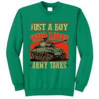 Just A Boy Who Loves Army Tanks Sweatshirt