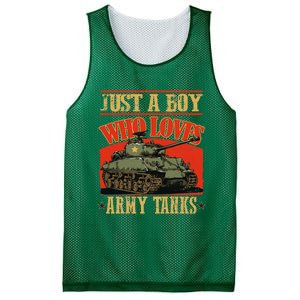 Just A Boy Who Loves Army Tanks Mesh Reversible Basketball Jersey Tank