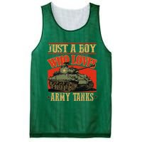 Just A Boy Who Loves Army Tanks Mesh Reversible Basketball Jersey Tank