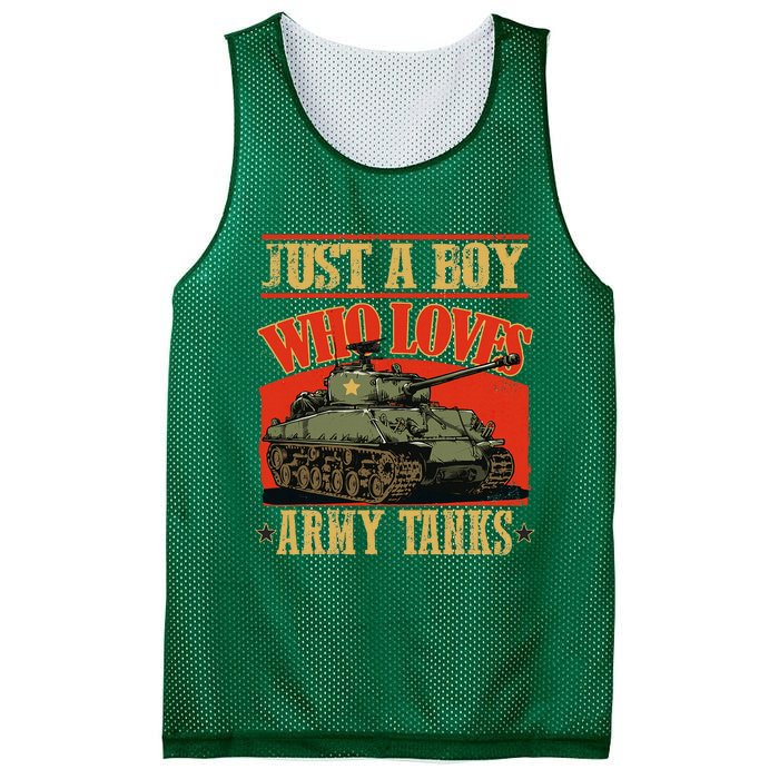 Just A Boy Who Loves Army Tanks Mesh Reversible Basketball Jersey Tank