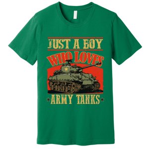 Just A Boy Who Loves Army Tanks Premium T-Shirt