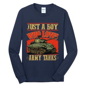 Just A Boy Who Loves Army Tanks Tall Long Sleeve T-Shirt