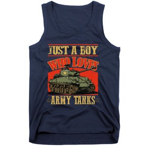 Just A Boy Who Loves Army Tanks Tank Top