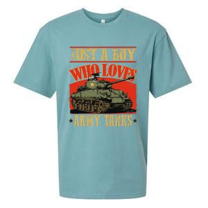 Just A Boy Who Loves Army Tanks Sueded Cloud Jersey T-Shirt