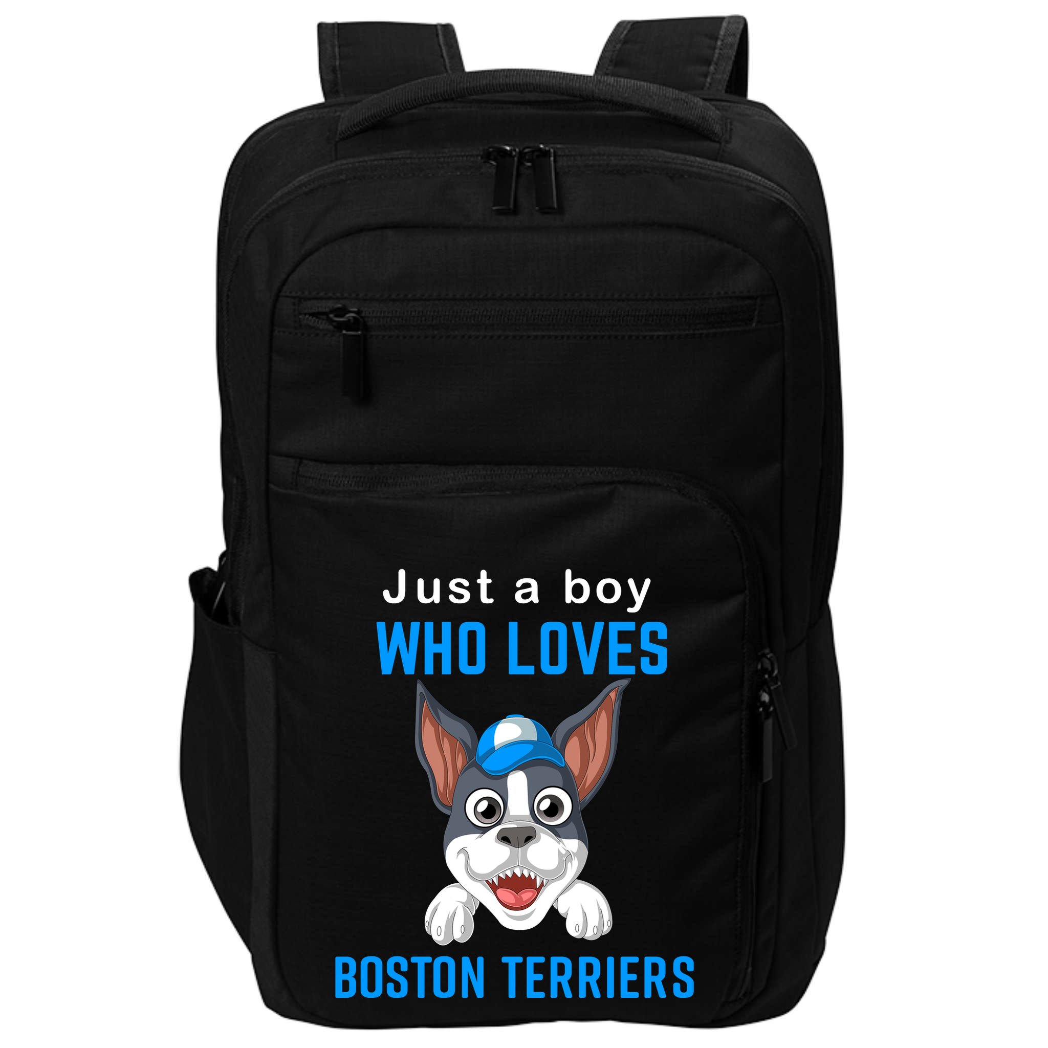 Just A Boy Who Loves Boston Terriers Impact Tech Backpack