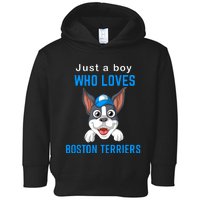 Just A Boy Who Loves Boston Terriers Toddler Hoodie