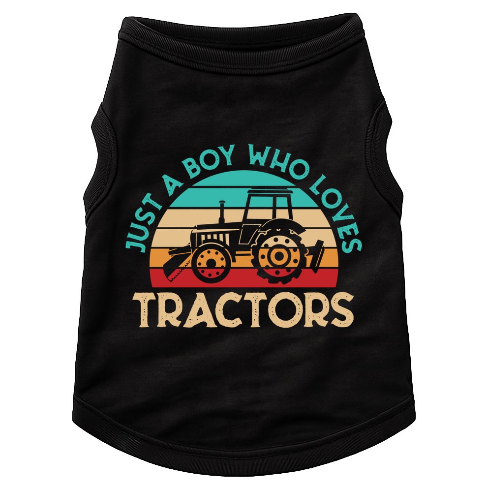 Just A Boy Who Loves Tractors Farmer Gift Doggie Tank