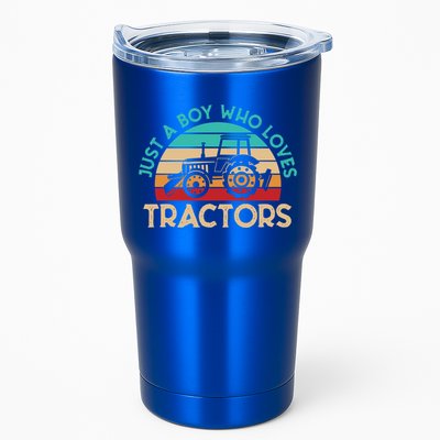 Just A Boy Who Loves Tractors Farmer Gift Tumbler