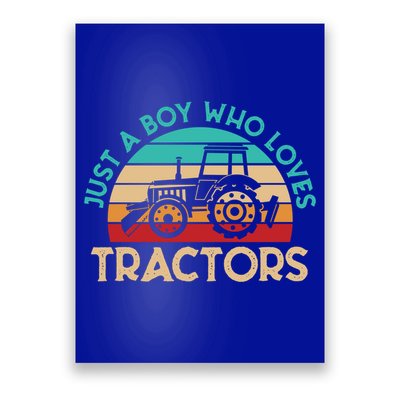 Just A Boy Who Loves Tractors Farmer Gift Poster
