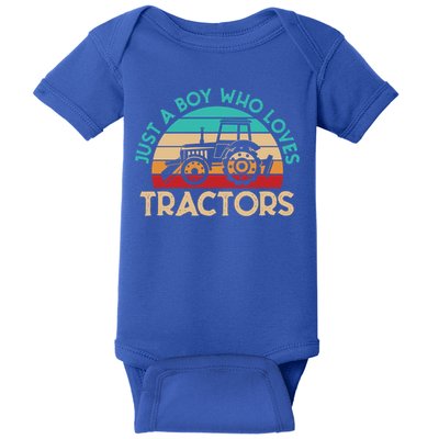 Just A Boy Who Loves Tractors Farmer Gift Baby Bodysuit