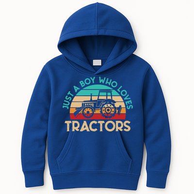 Just A Boy Who Loves Tractors Farmer Gift Kids Hoodie