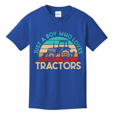 Just A Boy Who Loves Tractors Farmer Gift Kids T-Shirt