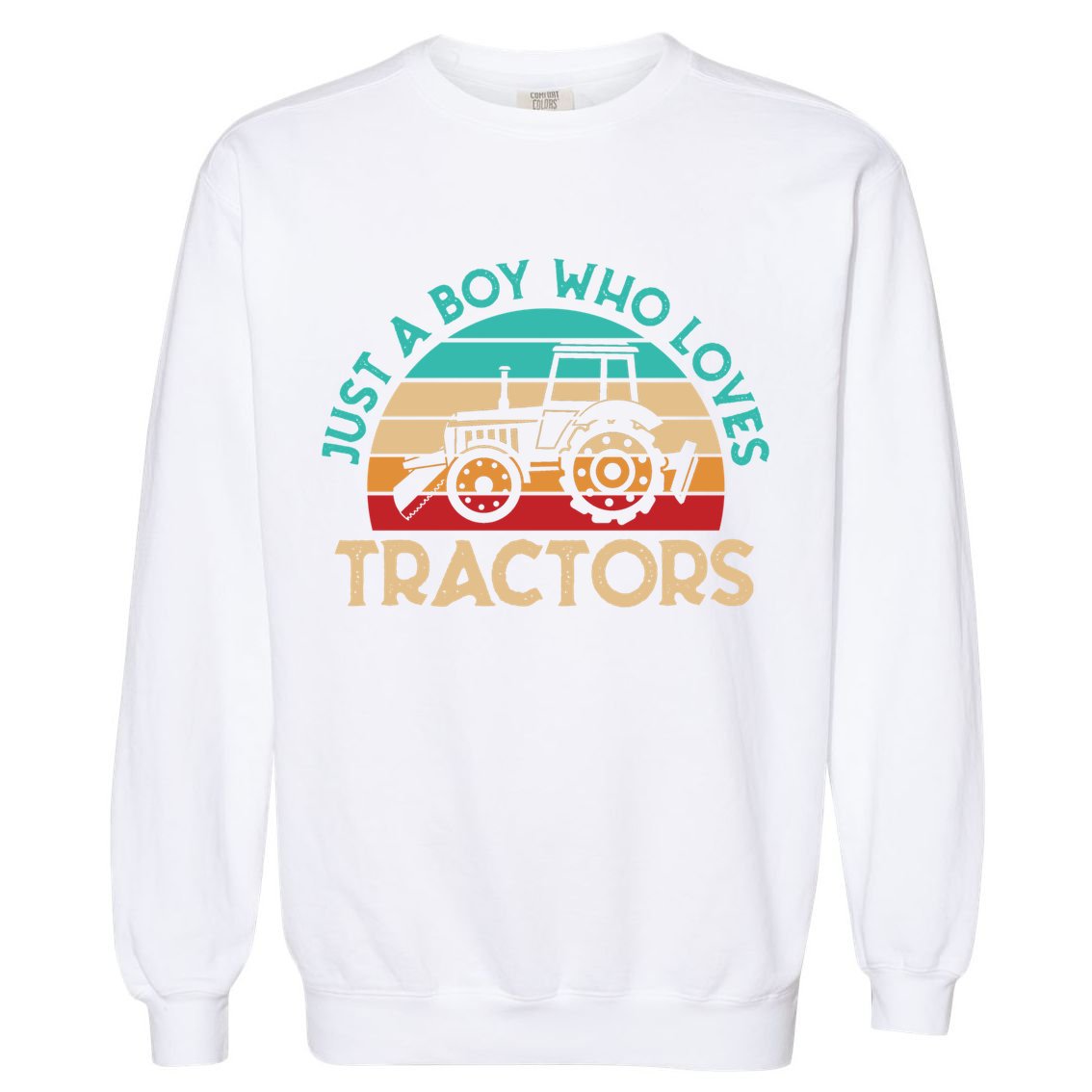 Just A Boy Who Loves Tractors Farmer Gift Garment-Dyed Sweatshirt