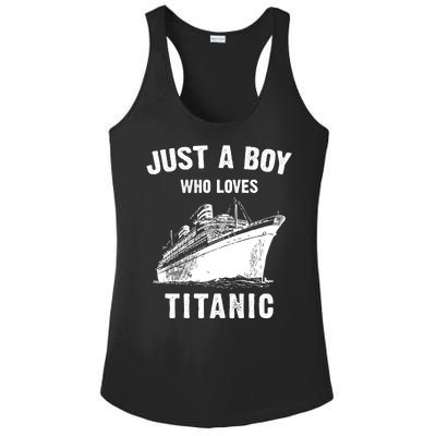 Just A Boy Who Loves Titanic Ladies PosiCharge Competitor Racerback Tank