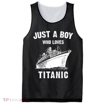 Just A Boy Who Loves Titanic Mesh Reversible Basketball Jersey Tank