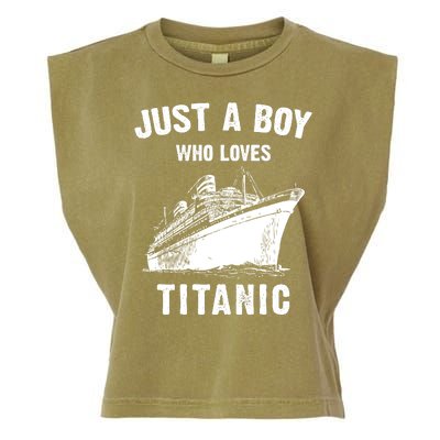 Just A Boy Who Loves Titanic Garment-Dyed Women's Muscle Tee