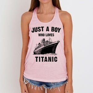 Just A Boy Who Loves Titanic Women's Knotted Racerback Tank