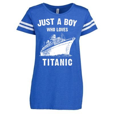 Just A Boy Who Loves Titanic Enza Ladies Jersey Football T-Shirt