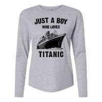 Just A Boy Who Loves Titanic Womens Cotton Relaxed Long Sleeve T-Shirt