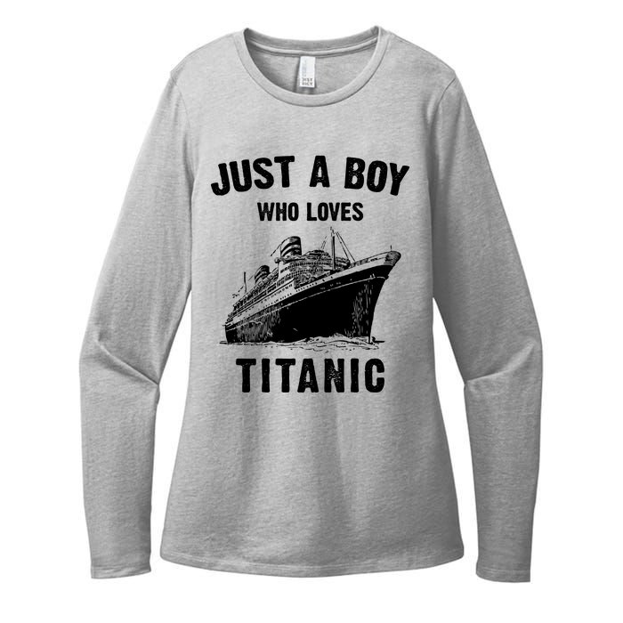 Just A Boy Who Loves Titanic Womens CVC Long Sleeve Shirt