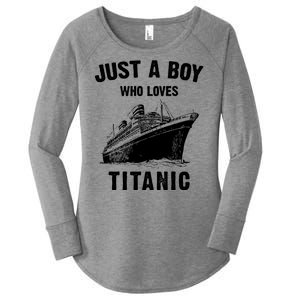 Just A Boy Who Loves Titanic Women's Perfect Tri Tunic Long Sleeve Shirt