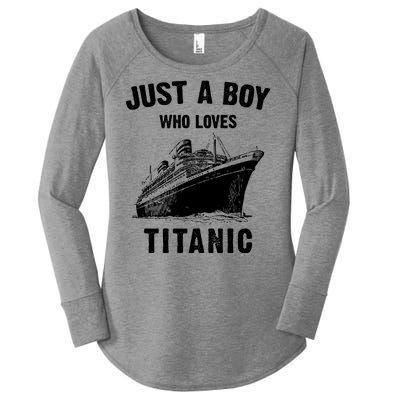 Just A Boy Who Loves Titanic Women's Perfect Tri Tunic Long Sleeve Shirt