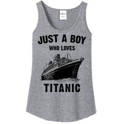 Just A Boy Who Loves Titanic Ladies Essential Tank