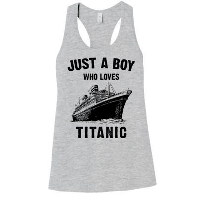 Just A Boy Who Loves Titanic Women's Racerback Tank