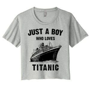 Just A Boy Who Loves Titanic Women's Crop Top Tee