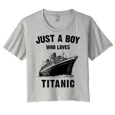 Just A Boy Who Loves Titanic Women's Crop Top Tee