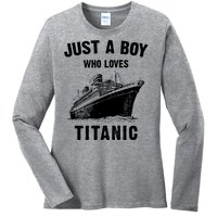 Just A Boy Who Loves Titanic Ladies Long Sleeve Shirt