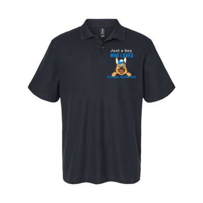 Just A Boy Who Loves German Shepherds Softstyle Adult Sport Polo