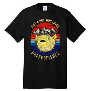 Just A Boy Who Loves Pufferfishes Puffer Fish Tall T-Shirt