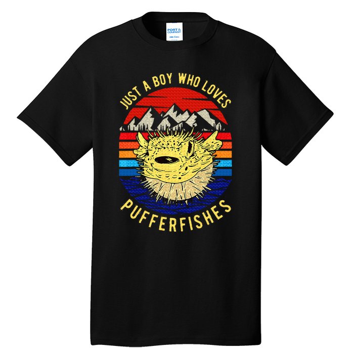 Just A Boy Who Loves Pufferfishes Puffer Fish Tall T-Shirt