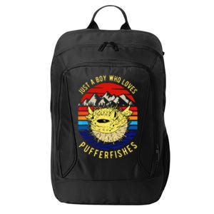 Just A Boy Who Loves Pufferfishes Puffer Fish City Backpack