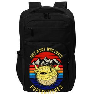 Just A Boy Who Loves Pufferfishes Puffer Fish Impact Tech Backpack