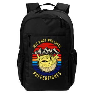 Just A Boy Who Loves Pufferfishes Puffer Fish Daily Commute Backpack