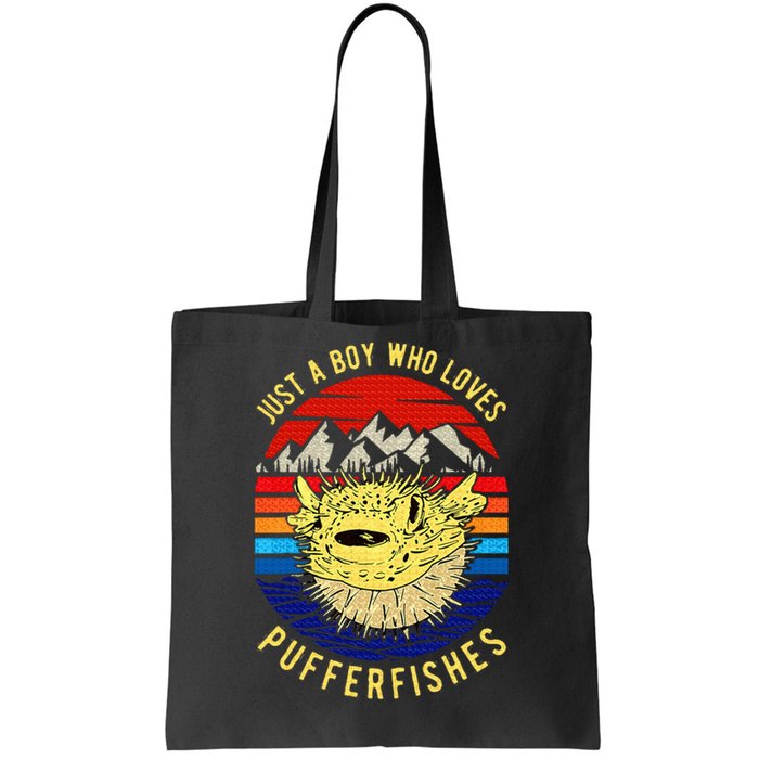 Just A Boy Who Loves Pufferfishes Puffer Fish Tote Bag