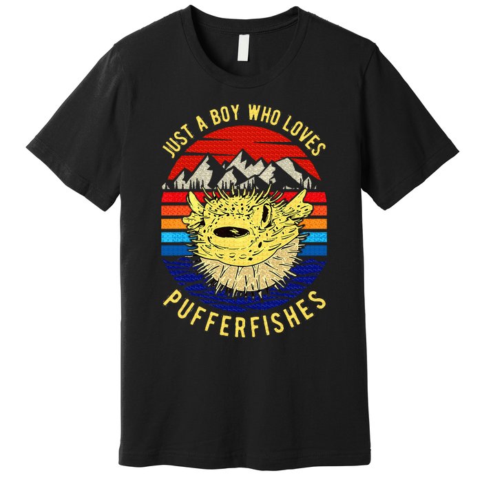 Just A Boy Who Loves Pufferfishes Puffer Fish Premium T-Shirt