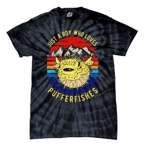 Just A Boy Who Loves Pufferfishes Puffer Fish Tie-Dye T-Shirt