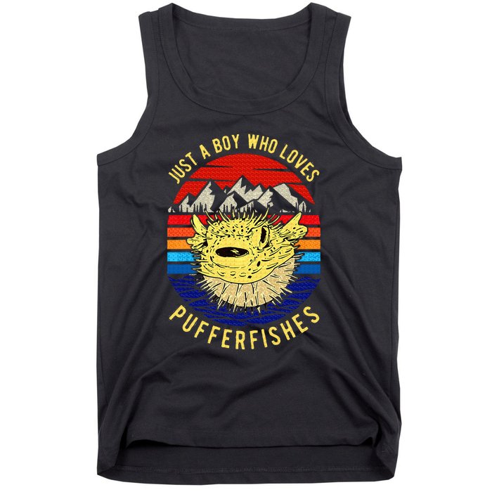 Just A Boy Who Loves Pufferfishes Puffer Fish Tank Top