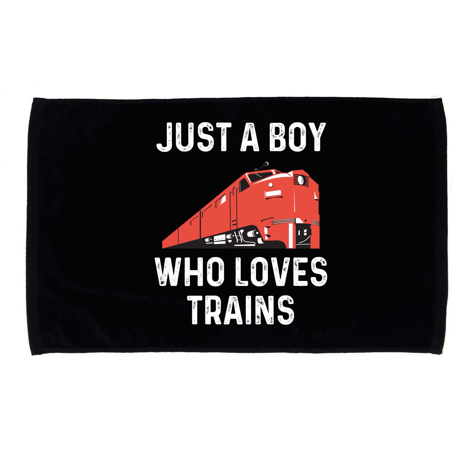 Just A Boy Who Loves Trains Great Gift Cool Boys Trainspotting Gift Microfiber Hand Towel
