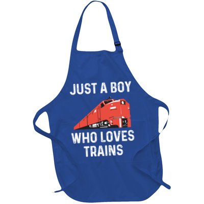 Just A Boy Who Loves Trains Great Gift Cool Boys Trainspotting Gift Apron